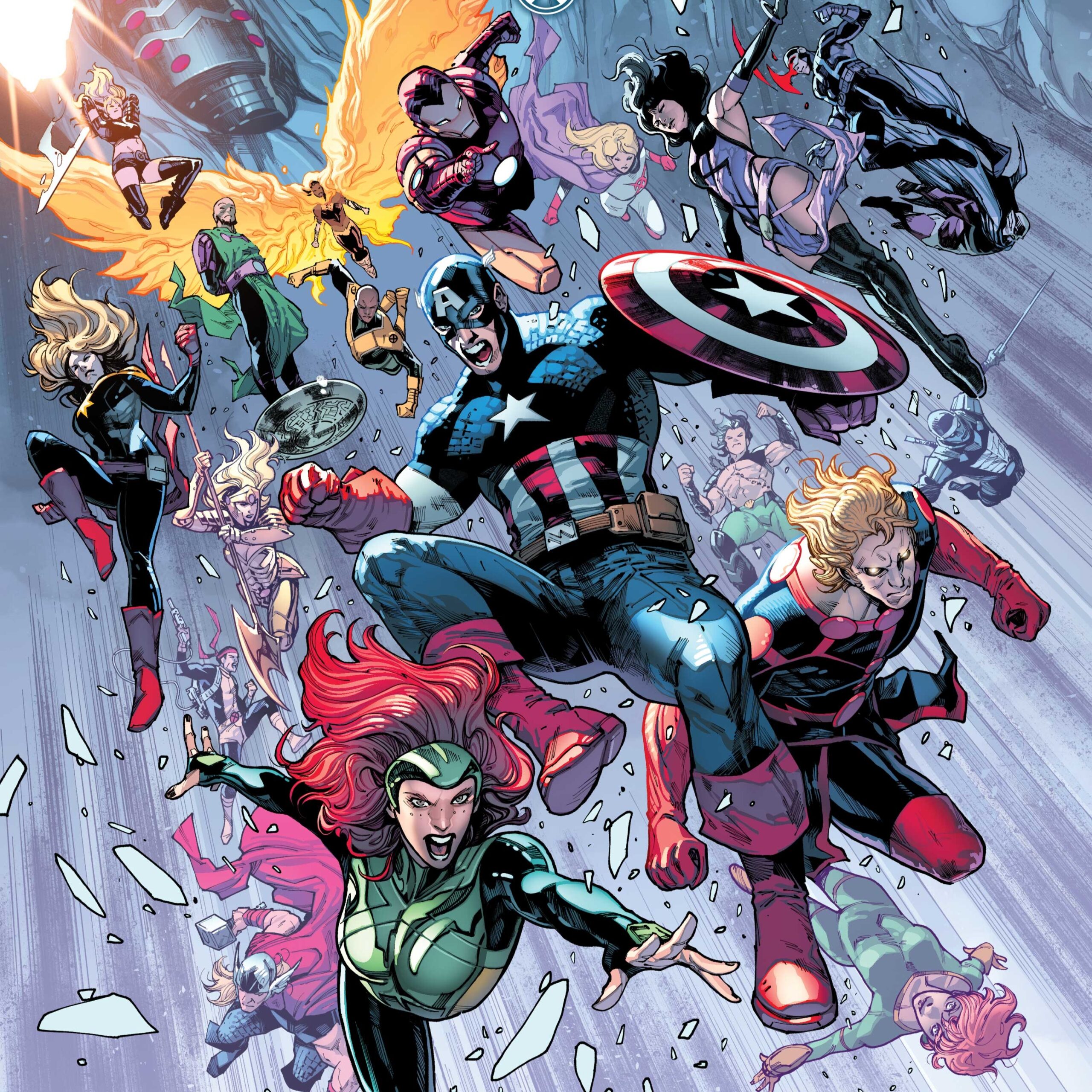 FCBD Avengers/X-Men Cover Arti via Marvel Comics for Valerio Schiti for use by 360 Magazine