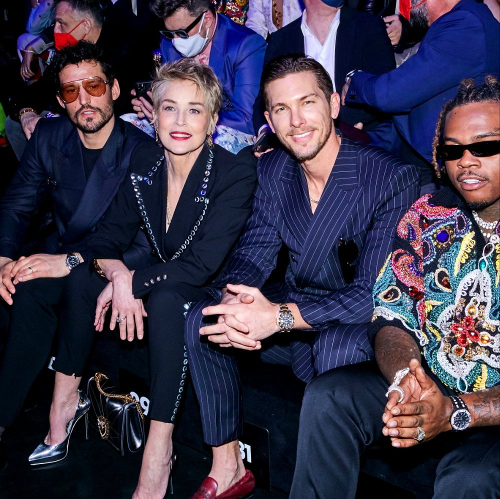 Sharon Stone front row at Dolce&Gabbana Fall/Winter ‘22-23 featured in 360 MAGAZINE. 
