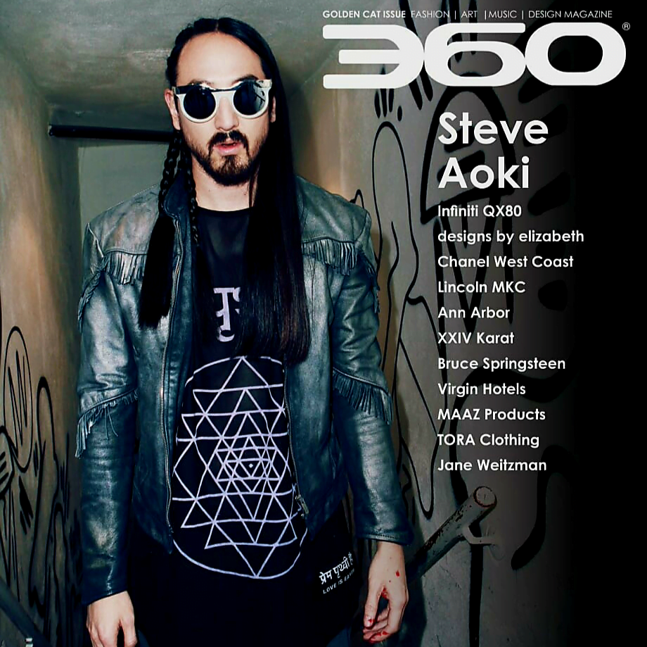 Steve Aoki on the cover of 360 MAGAZINE shot by Nelson Blanton