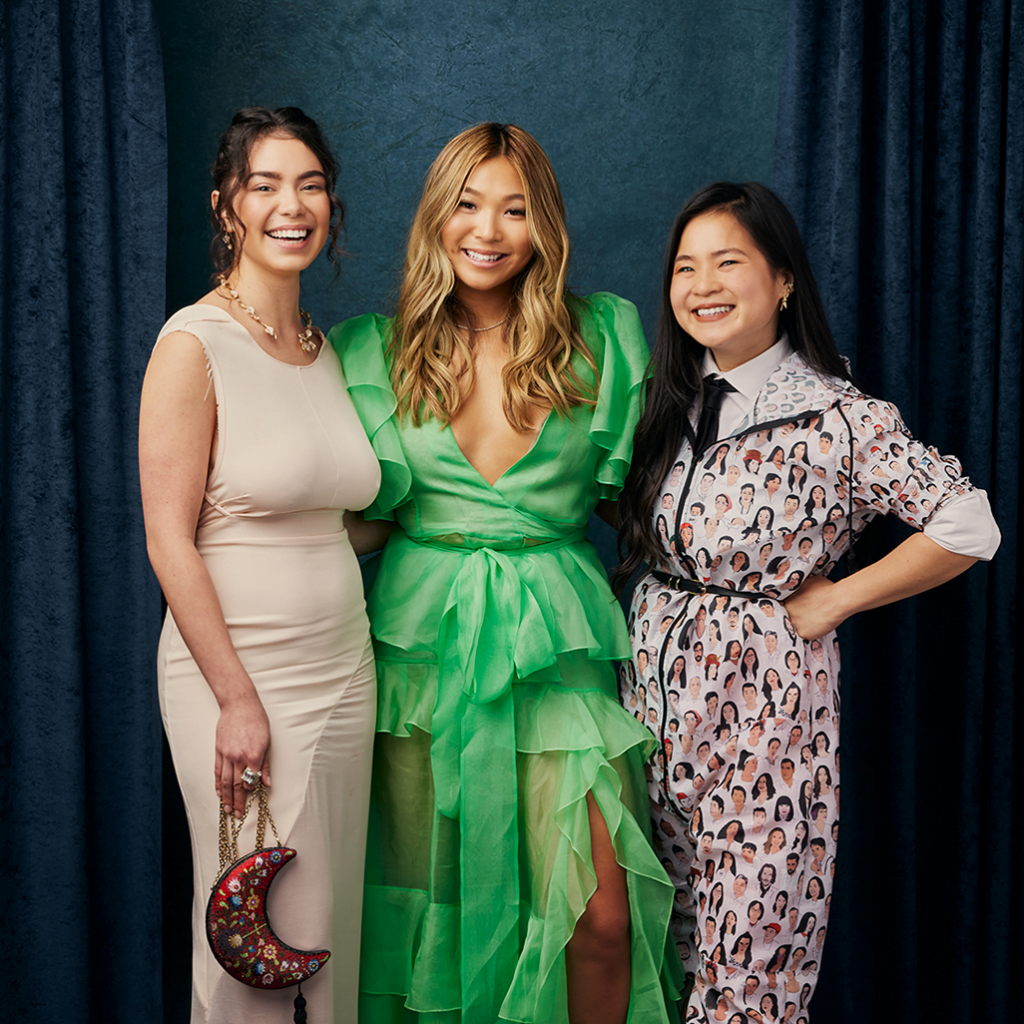 Auli'i Cravalho, Chloe Kim and Kelly Marie Tran Gold attend the House Gold Gala via Newswire for use by 360 Magazine