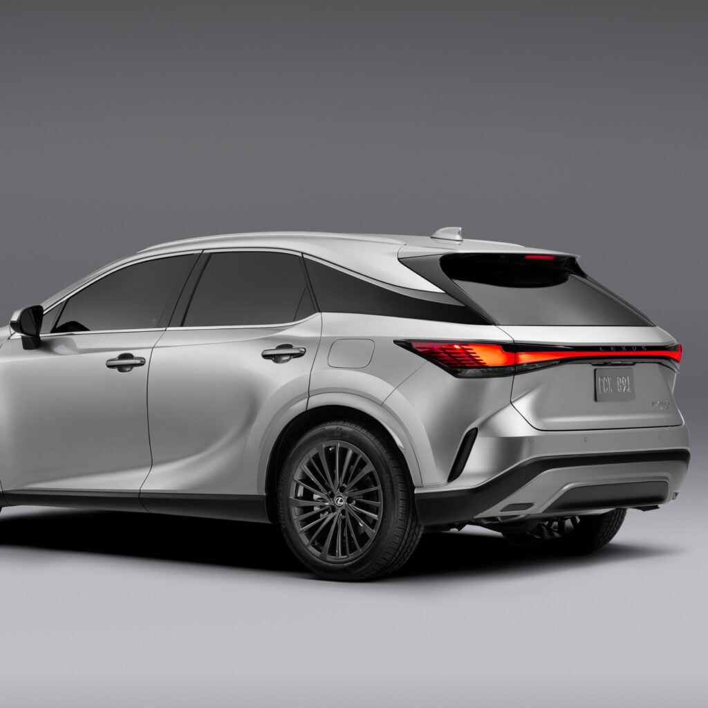 Back of the 2023 Lexus RX via Lexus for use by 360 MAGAZINE