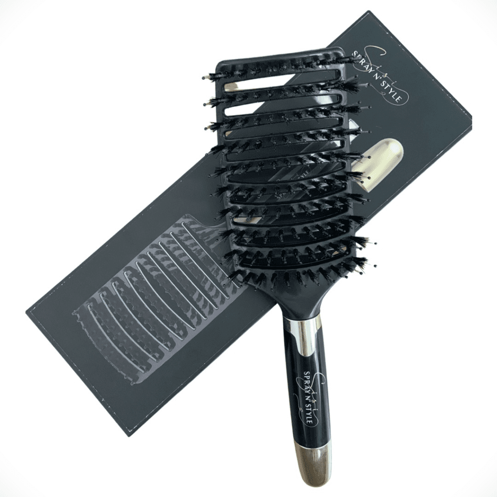 SIsi Spray n' Style hairbrush product image via ChicExecs PR for use by 360 Magazine
