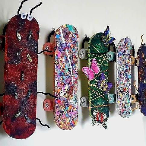 Vaughn Lowery and Armon Hayes skateboard art for museum article via 360 Magazine