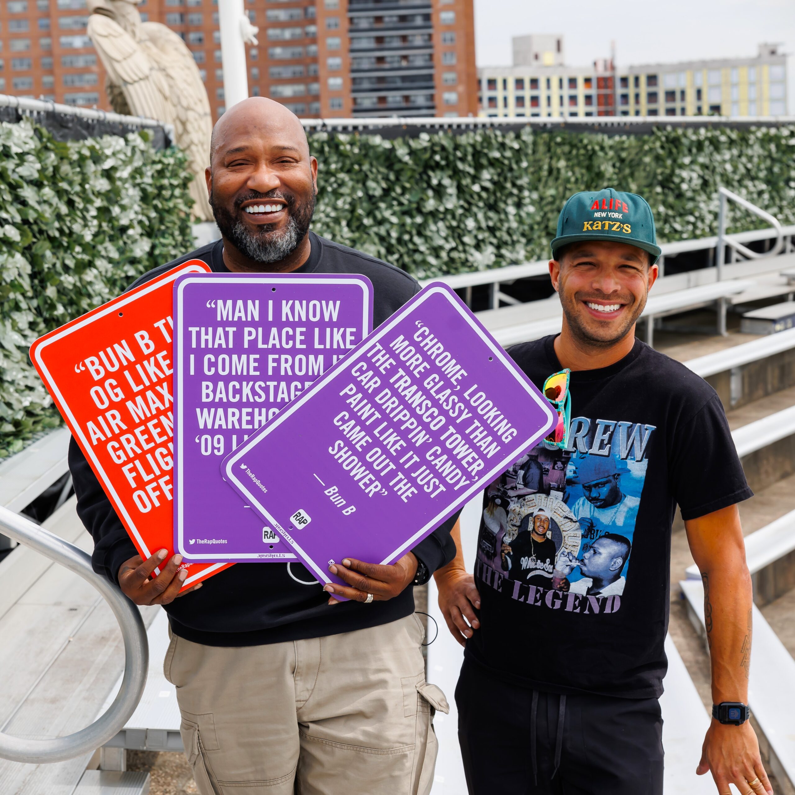 Jay Shells w/ Bun B for "Rap Quotes" project/ Rock The Bells Festival via Metra PR for use by 360 Magazine