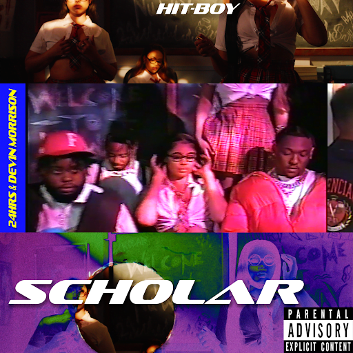 Hit-Boy x 24hrs x Devin Morrison new single "SCHOLAR" cover art via The Chamber Group for use by 360 Magazine