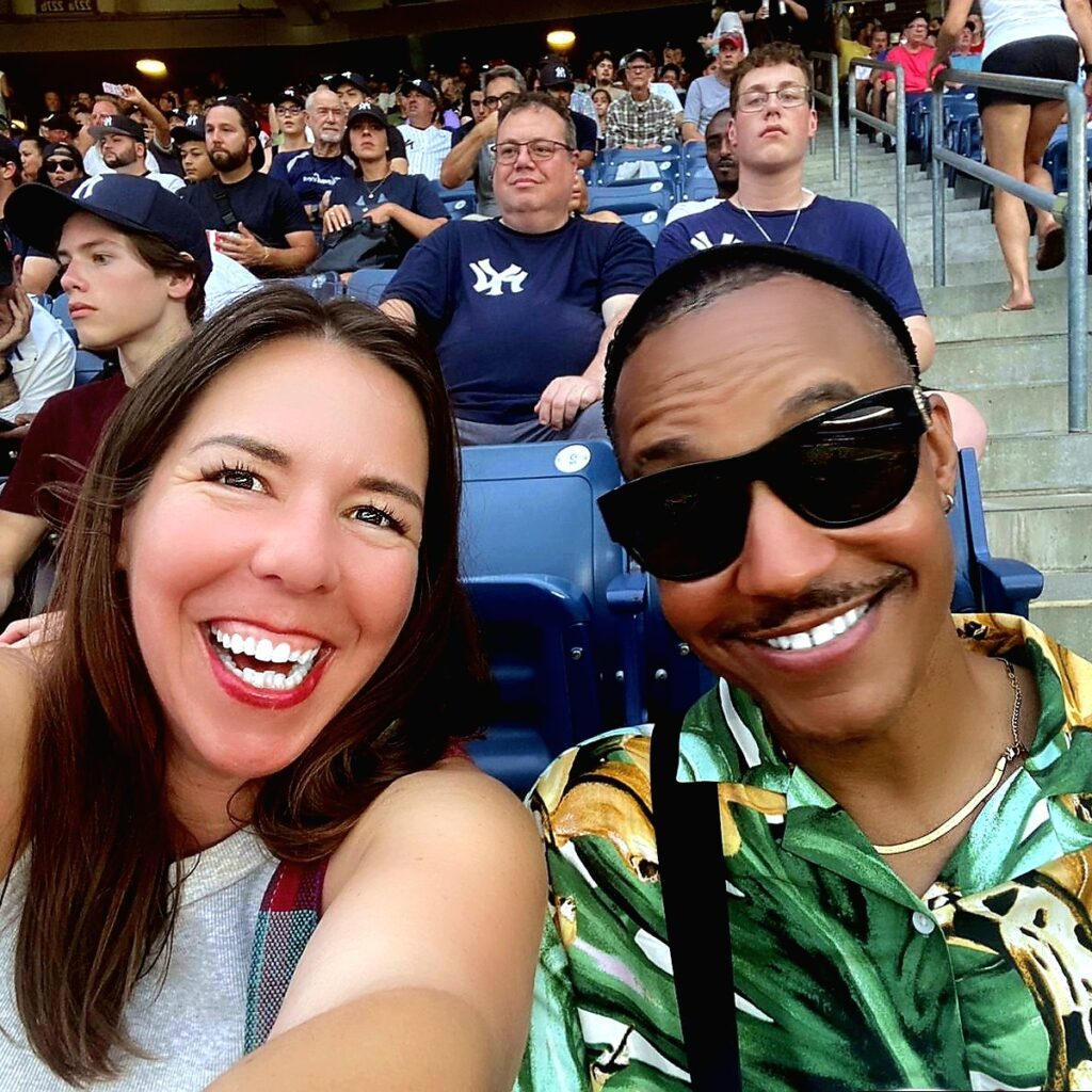 Vaughn Lowery attends Yankee game in bronx for 360 magazine