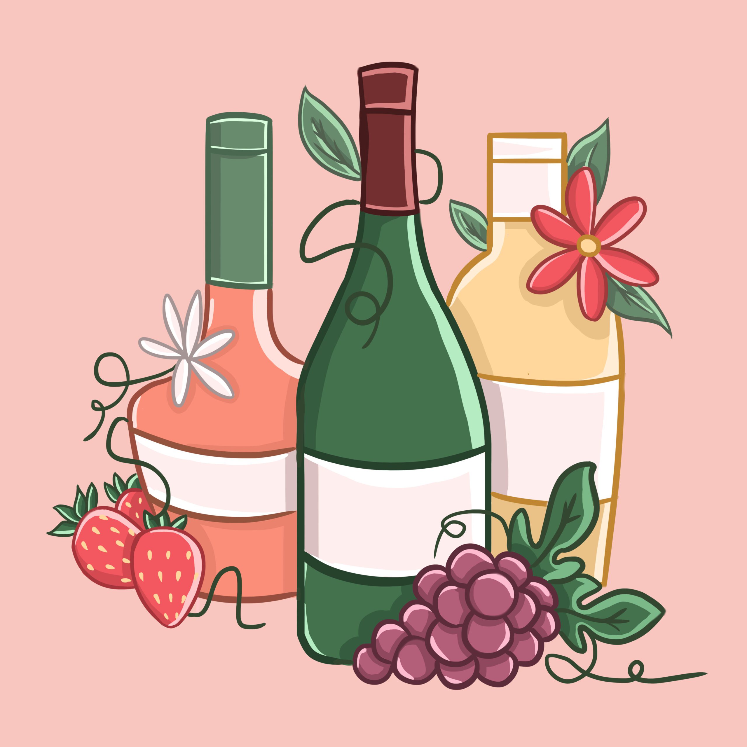 Wine bottles illustration Via 360 Magazine