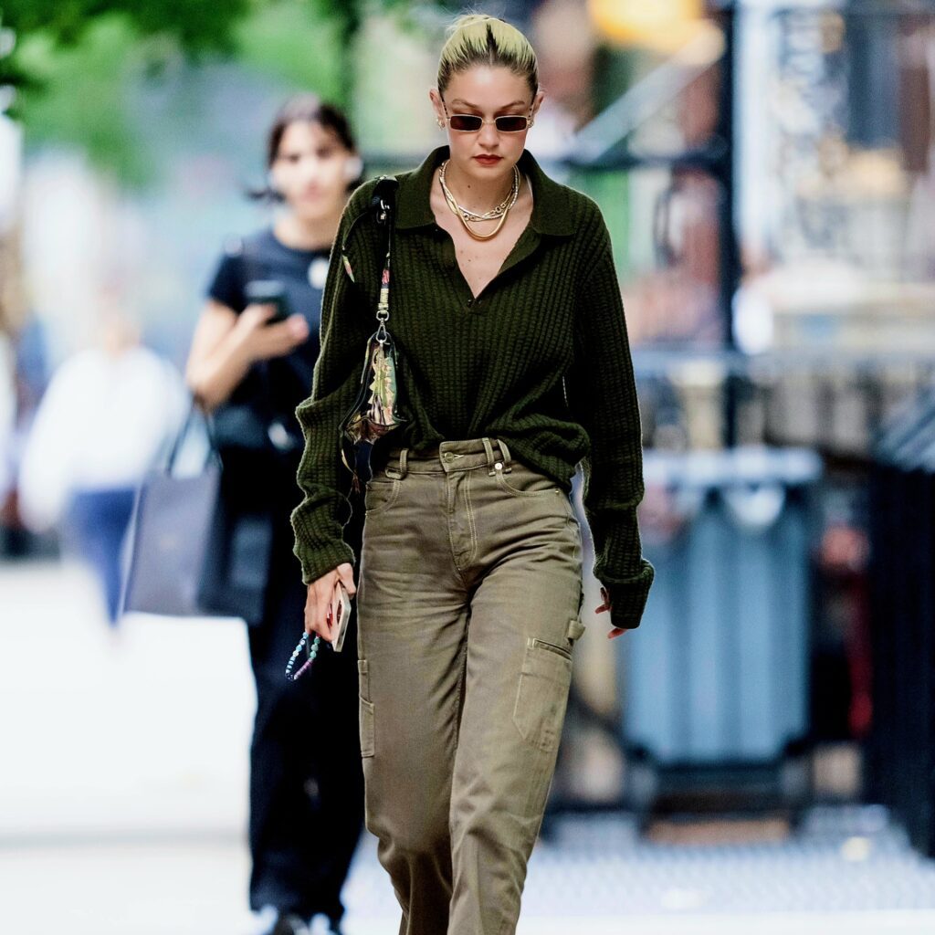 Gigi Hadid wears Guest in Residence in nyc shot by Michael Stewart inside 360 MAGAZINE