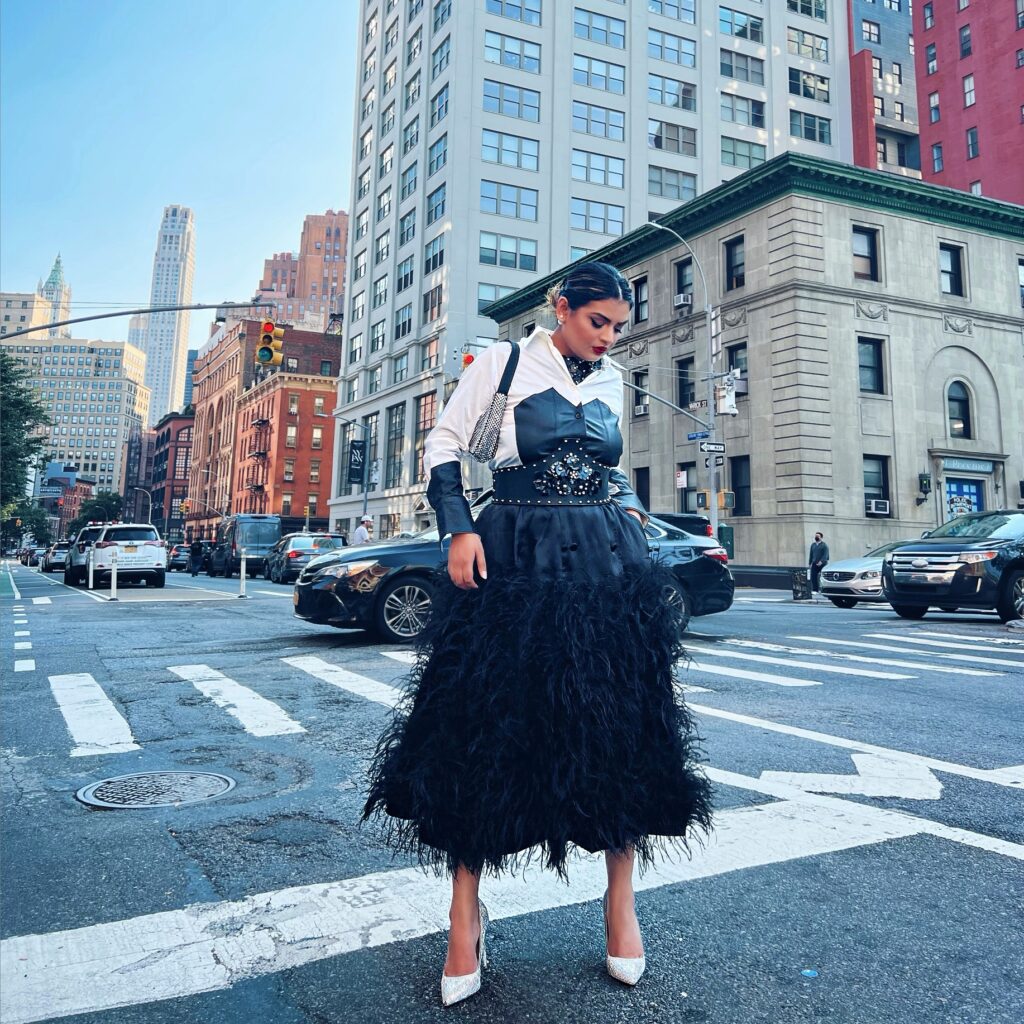 Rini Jain, South Asian Content Creator and American Influencer Award Nominee, attends New York Fashion Week, culminating with an exclusive by 360 MAGAZINE.