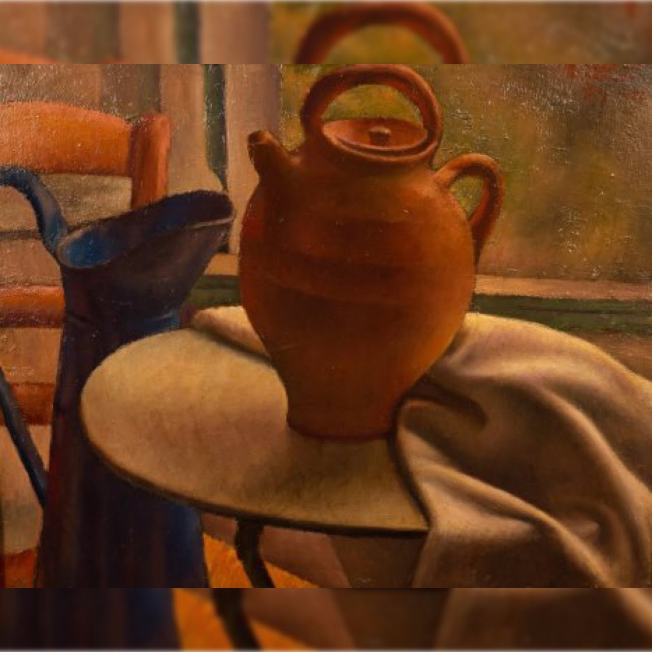 Still Life with Earthenware Vessel and Blue Ewer by Mark Gertler via 360 MAGAZINE