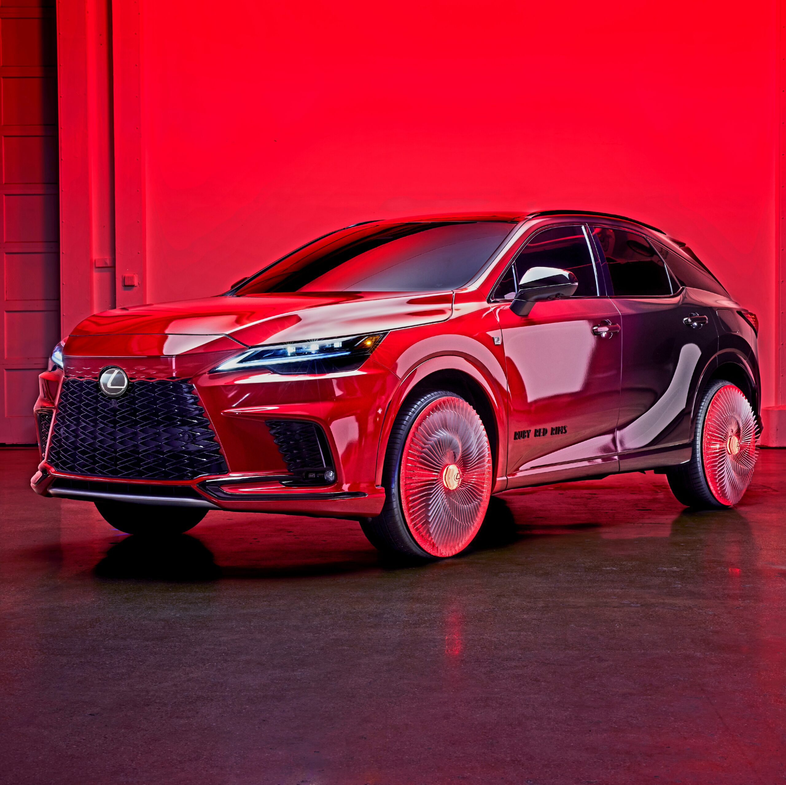 Lexus Ruby Red Rims design collaboration Harris Reed and W Magazine via 360 Magazine.