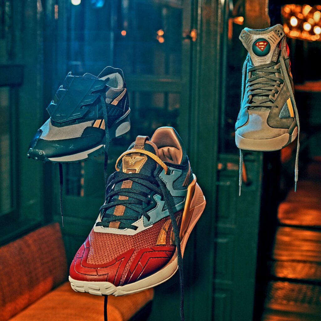 REEBOK AND DC comic collection via 360 MAGAZINE.