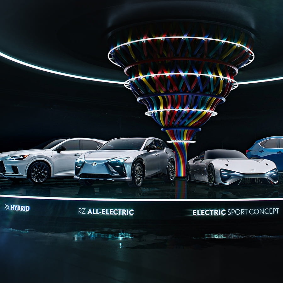 Lexus RZ all-electric vehicle via 360 MAGAZINE.