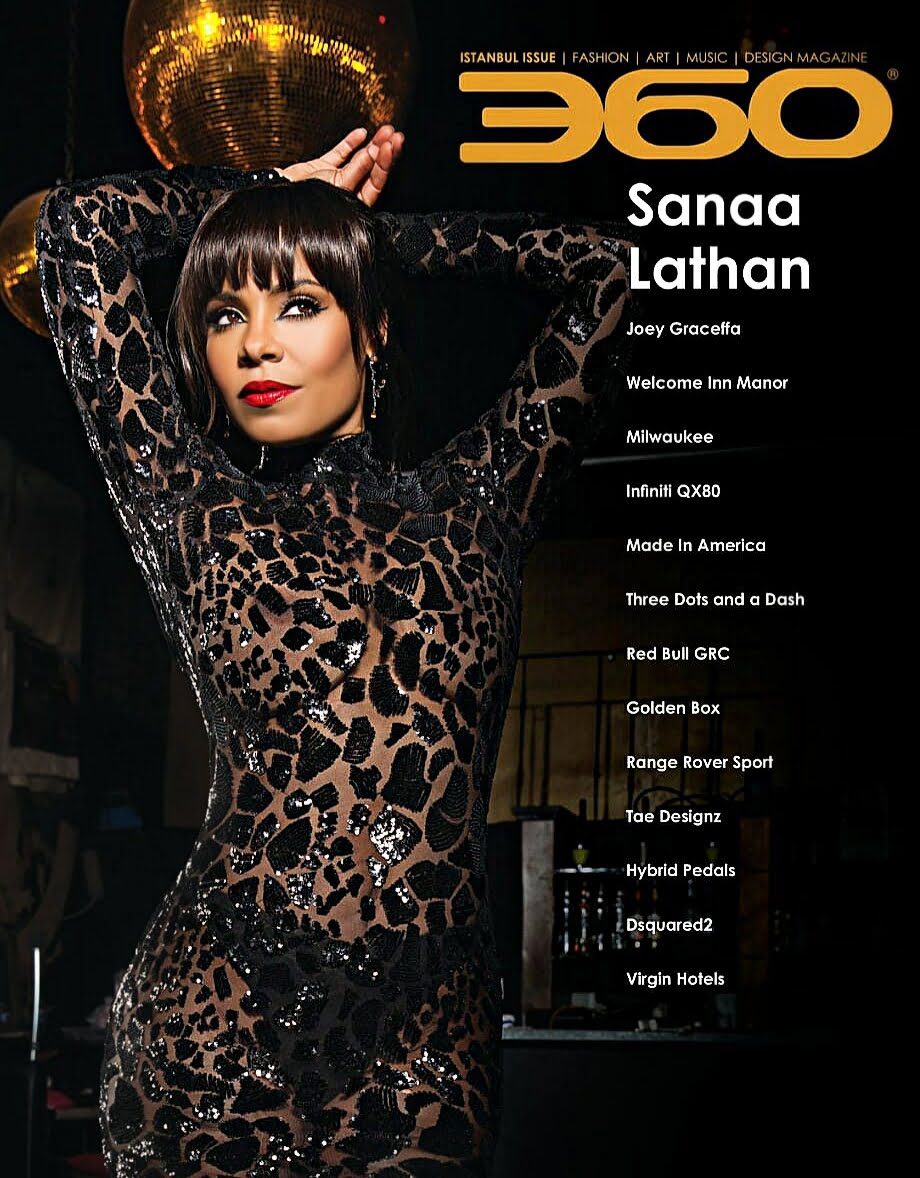 Sanaa Lathan in Michael Costello dress for 360 MAGAZINE. 