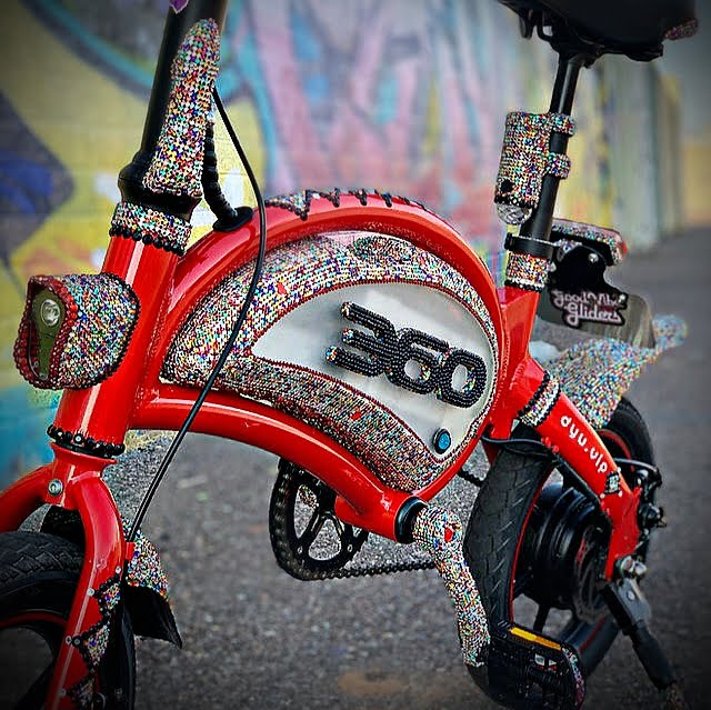 Bejeweled e-bike Sprinkles will be on display at Next Frontier in Fashion via 360 MAGAZINE.