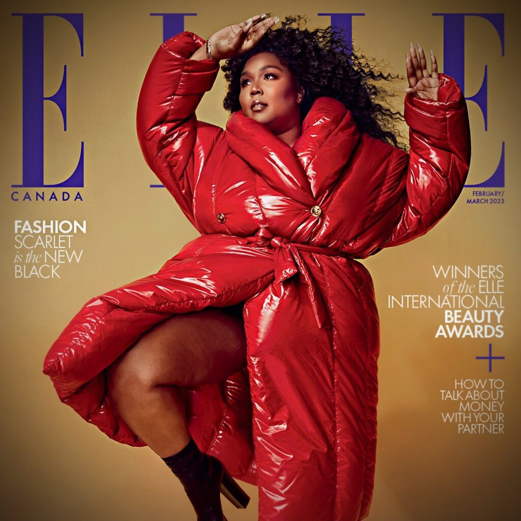 Grammy award-winning Lizzo covers Elle Canada via 360 Magazine.