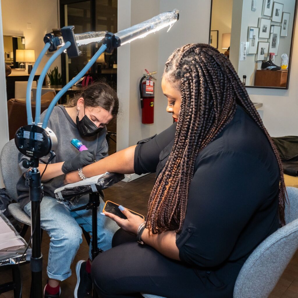 Next Frontier In Fashion presentation during New York Fashion Week offered complimentary small tattoos provided by 360 MAGAZINE.