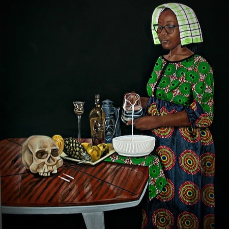 Joseph Kojo Hoggar's Vanities exhibition at the Christophe Person Gallery via 360 MAGAZINE.
