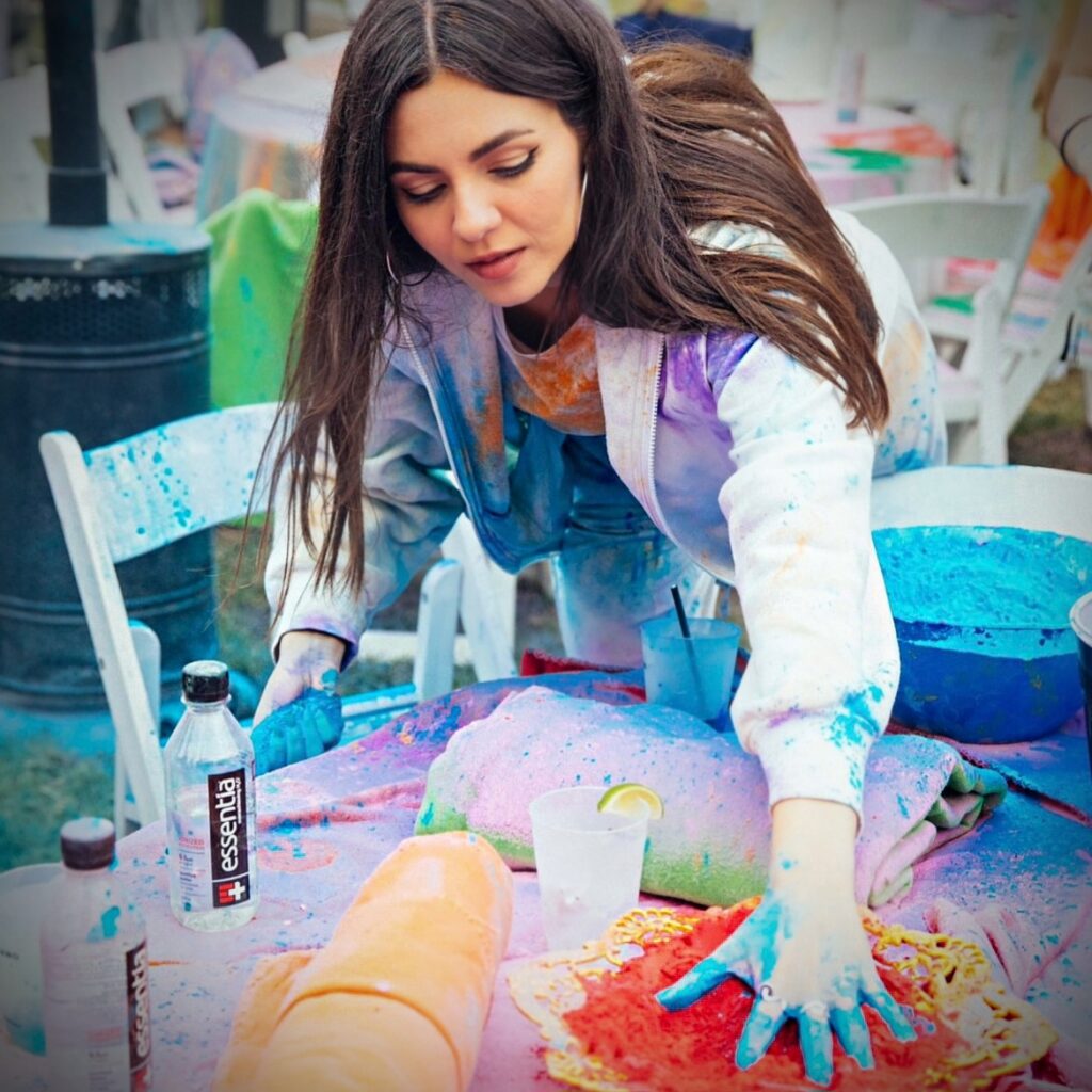 Victoria Justice attends Artha Holi Festival "Throwing of The Color" via 360 Magazine.
