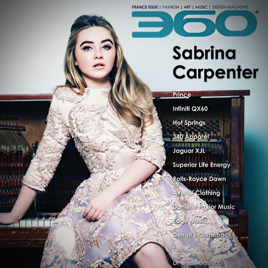 Former Disney star and actress Sabrina Carpenter graces the cover of 360 MAGAZINE.