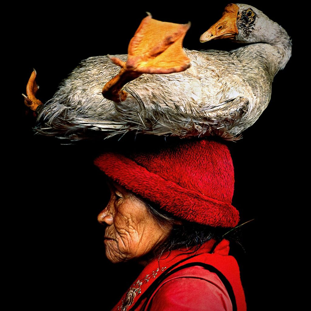 Lady with the Goose II, by Cristina Mittermeier (2008). Yunnan Province, China 30 x 20 in. via 360 MAGAZINE.
