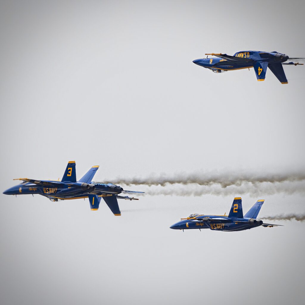 Blue Angels air show in California shot by Jeff Langlois for 360 MAGAZINE.