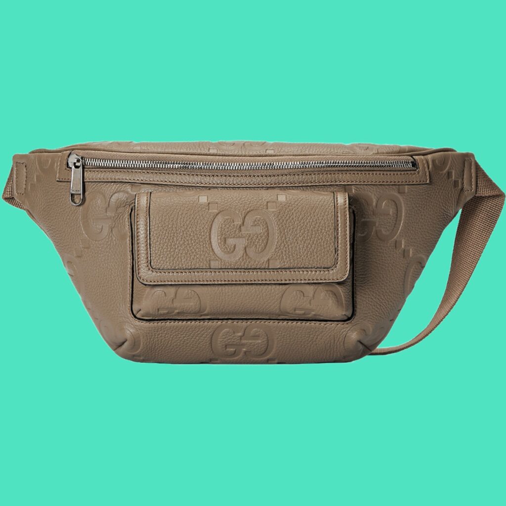 Jumbo GG belt bag in dark green leather