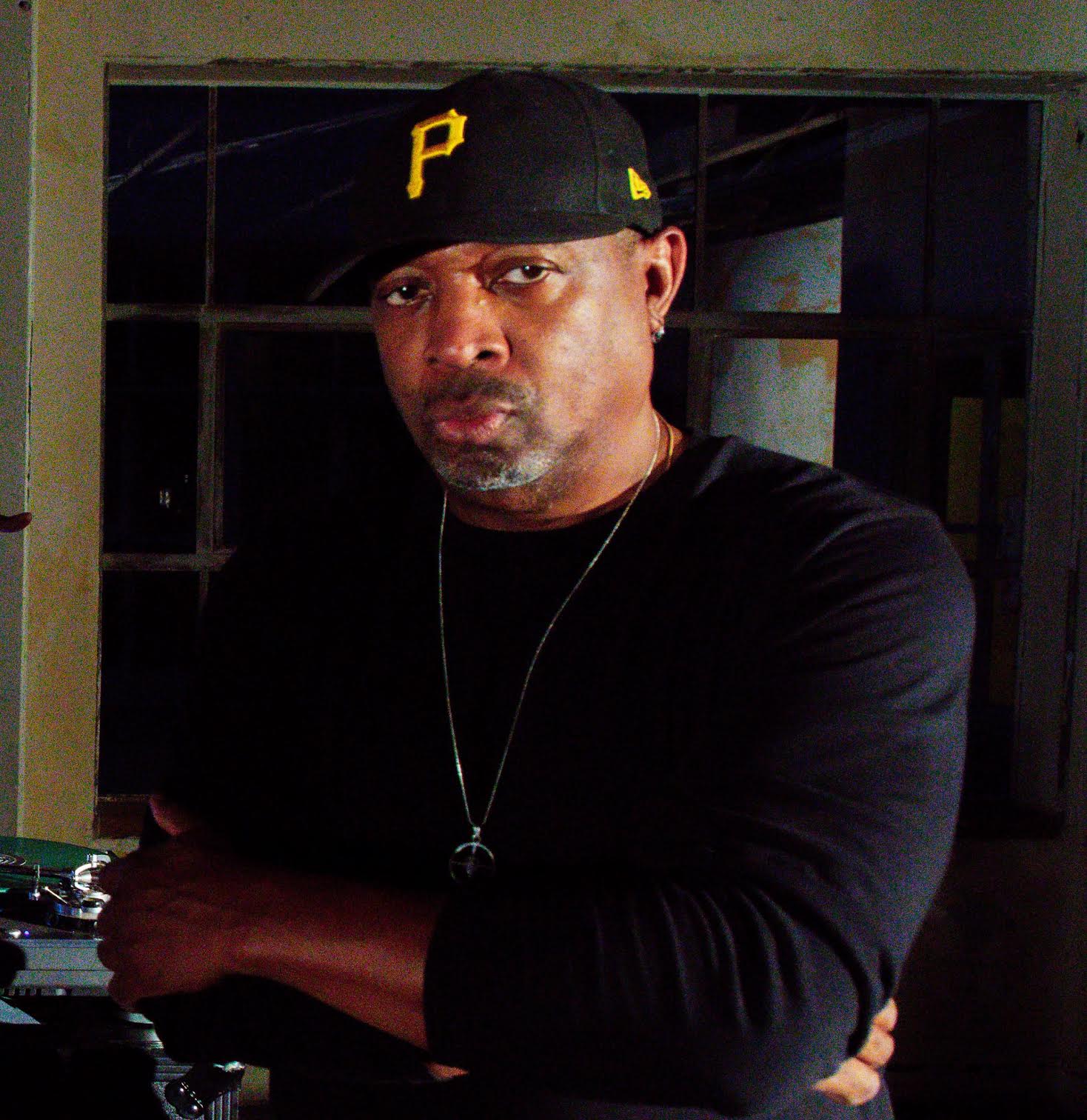 Chuck D staring in to the camera on an occasion connecting baseball with music and culture