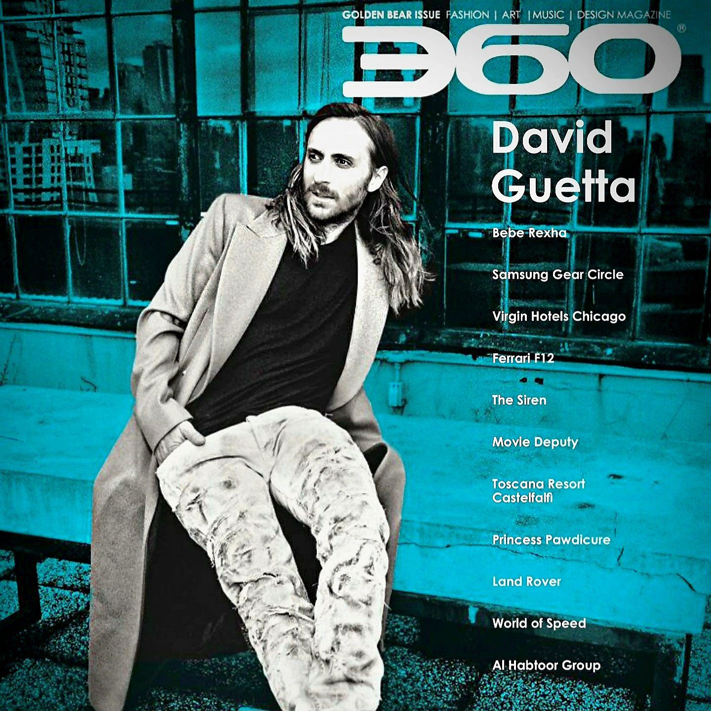 David Guetta apple/spotify podcast for 360 MAGAZINE cover.