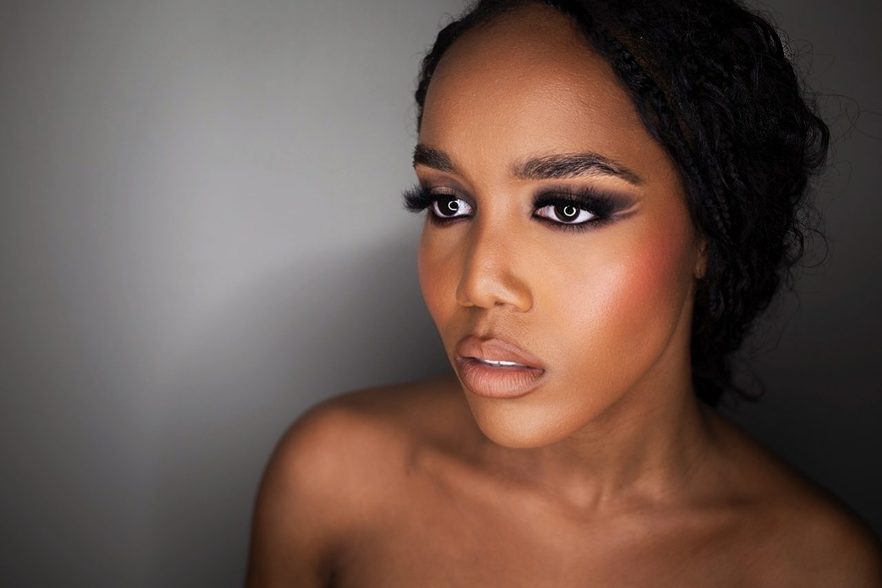 Model Kaden Olivier, wearing Marcella NYC, captured by celebrity photographer Vaughn Lowery with celebrity make-up artist Rania Zohny at the Bodega in The Bronx for 360 MAGAZINE.