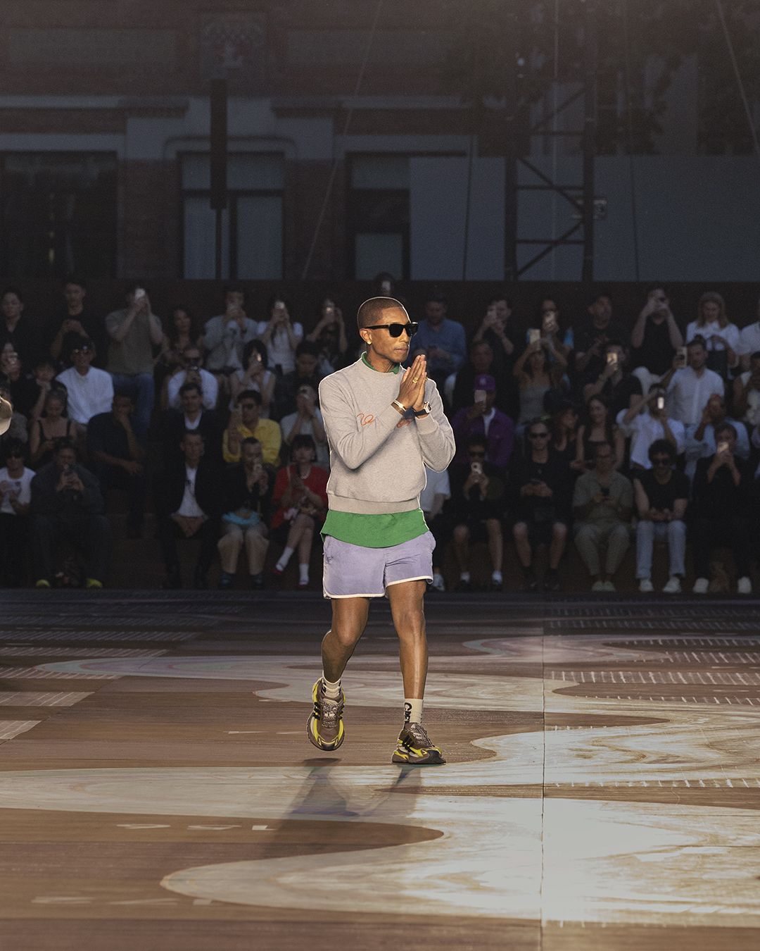 Beyoncé + Jay-Z at Pharrell Williams Louis Vuitton Spring-Summer 2026 Show via Vaughn Lowery's 360 MAGAZINE.