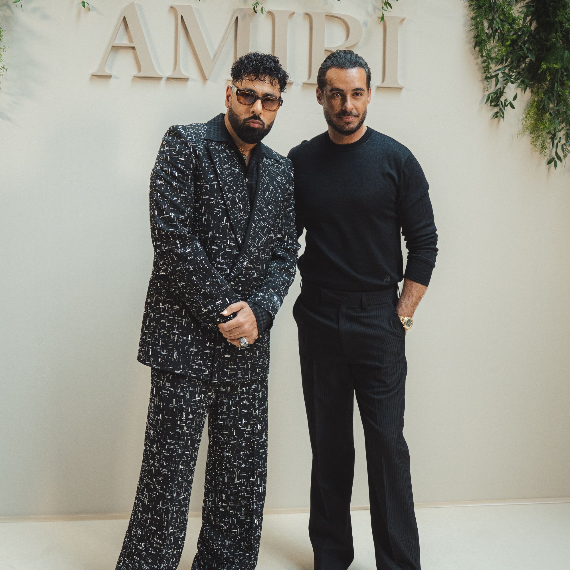 Indian rapper Badshah attends the Amiri Runway Show 2025 in Hollywood with Mike Amiri captured by Piyush Sharma via Vaughn Lowery's 360 MAGAZINE.