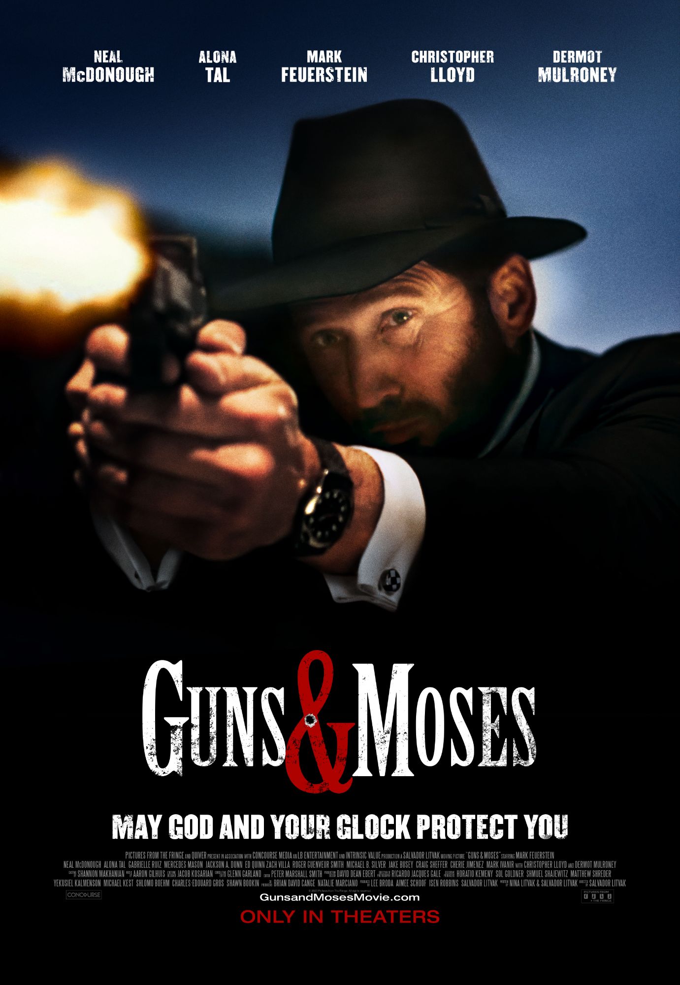 Neal McDonough, Christopher Lloyd, Dermot Mulroney, Mark Feuerstein star in Fathom Entertainment's Guns & Moses Nationwide Re-release on 9/7 via 360 MAGAZINE. 