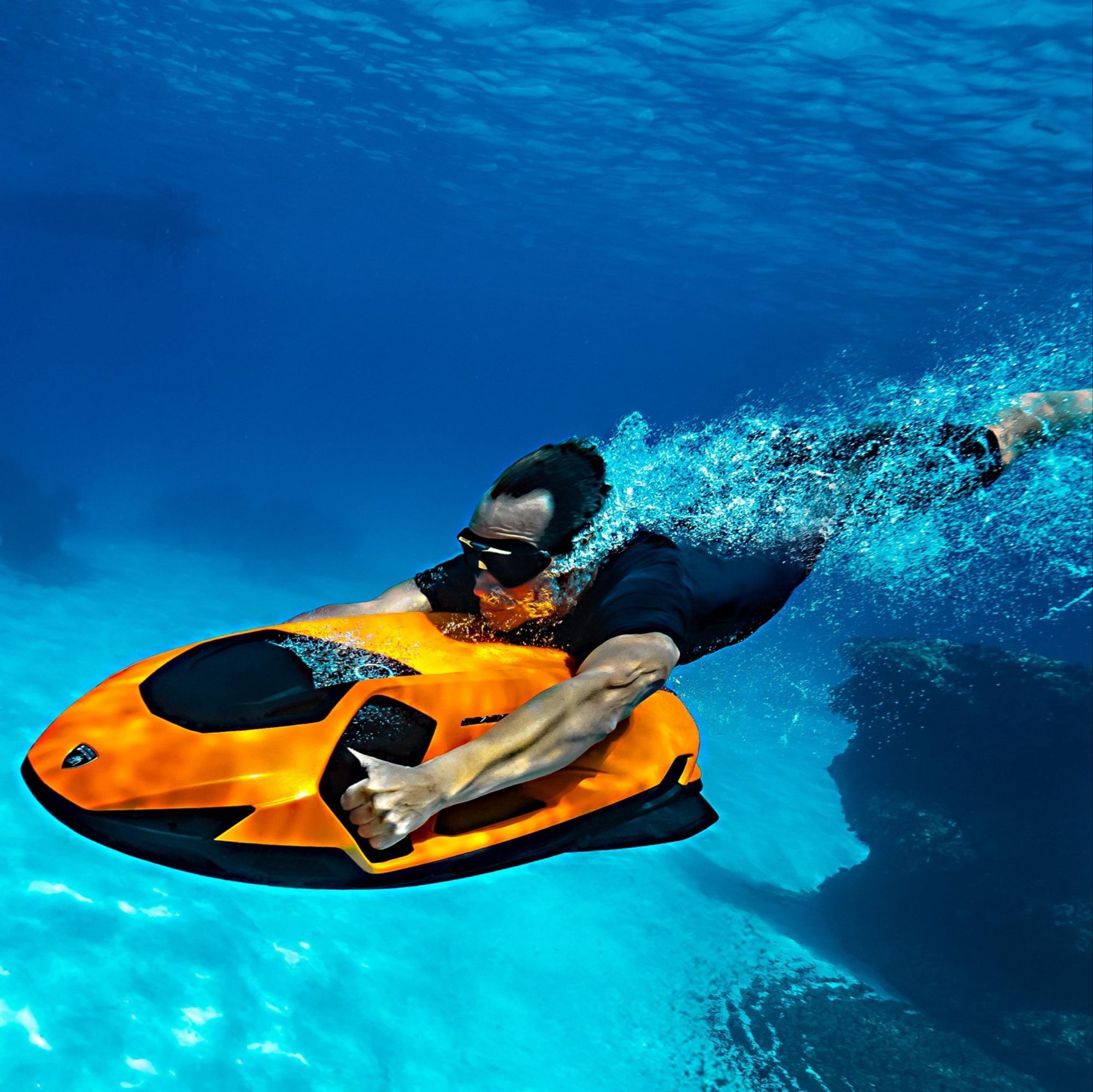 Unleashing power on water: the ultimate SEABOB for Automobili Lamborghini by CAYAGO AG via 360 MAGAZINE.