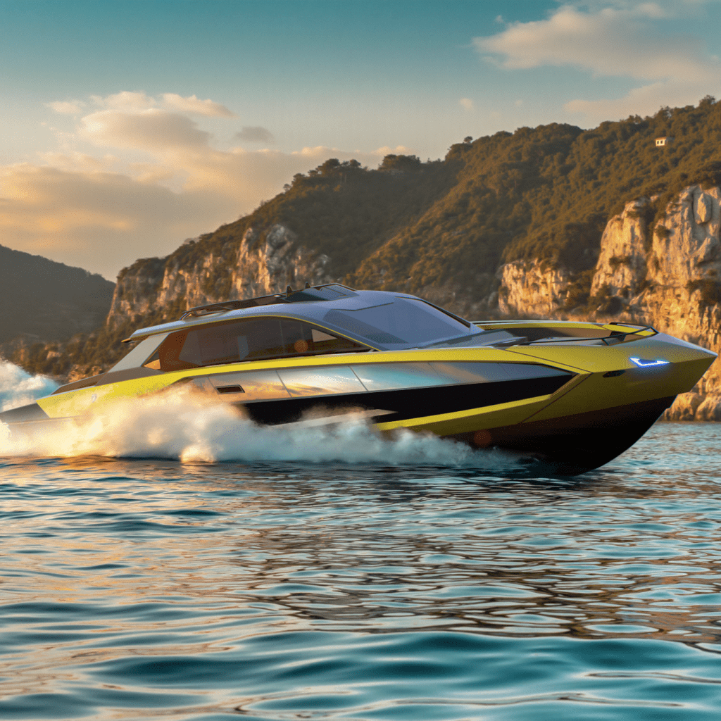 wp-Tecnomar for Lamborghini 101FT Motoryacht via Vaughn Lowery's 360 MAGAZINE.