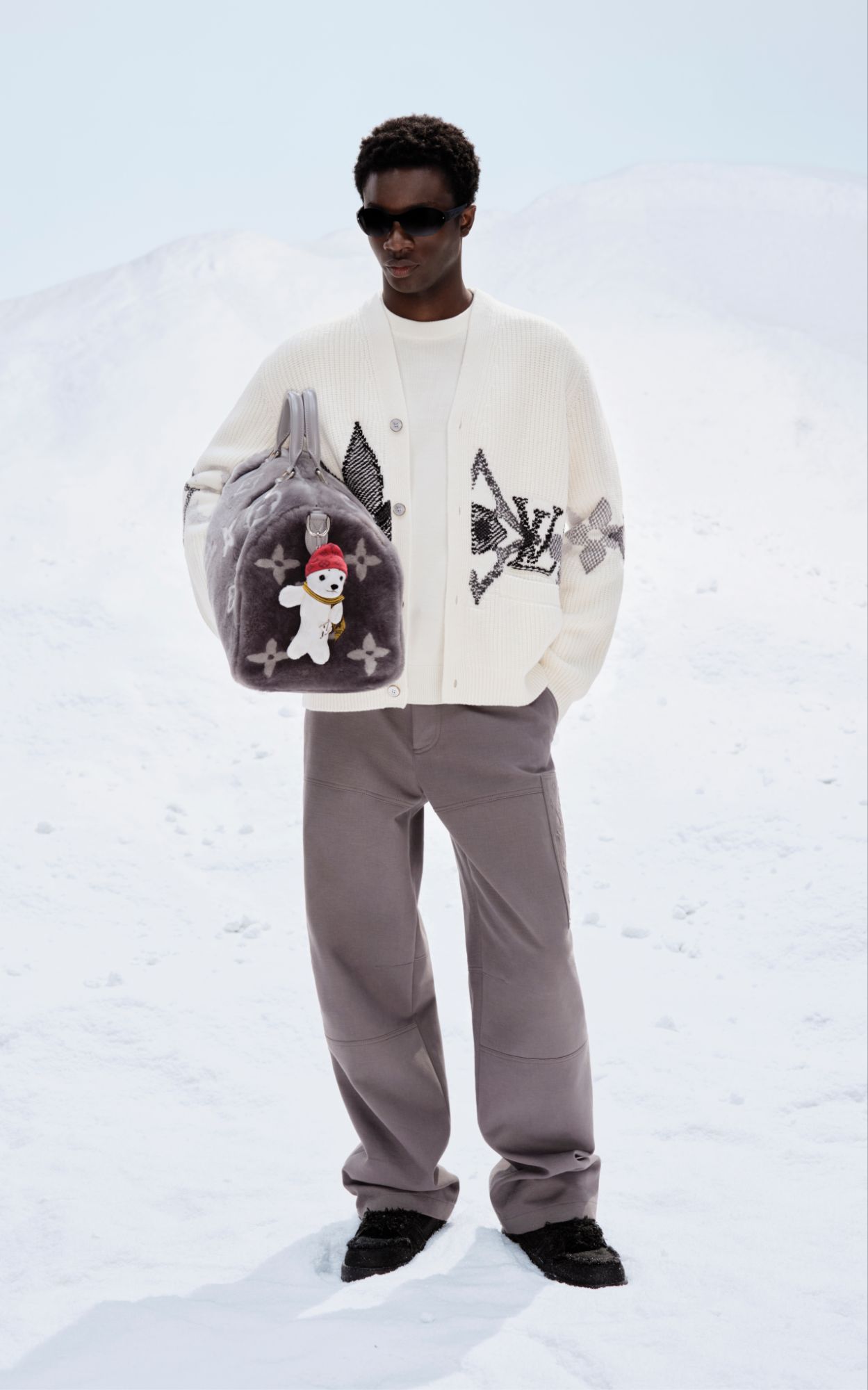 2026 LOUIS VUITTON MEN'S SKI COLLECTION BY PHARRELL WILLIAMS via Vaughn Lowery + 360 MAGAZINE. 