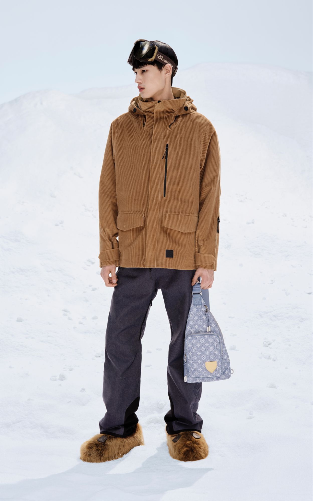 2026 LOUIS VUITTON MEN'S SKI COLLECTION BY PHARRELL WILLIAMS via Vaughn Lowery + 360 MAGAZINE. 