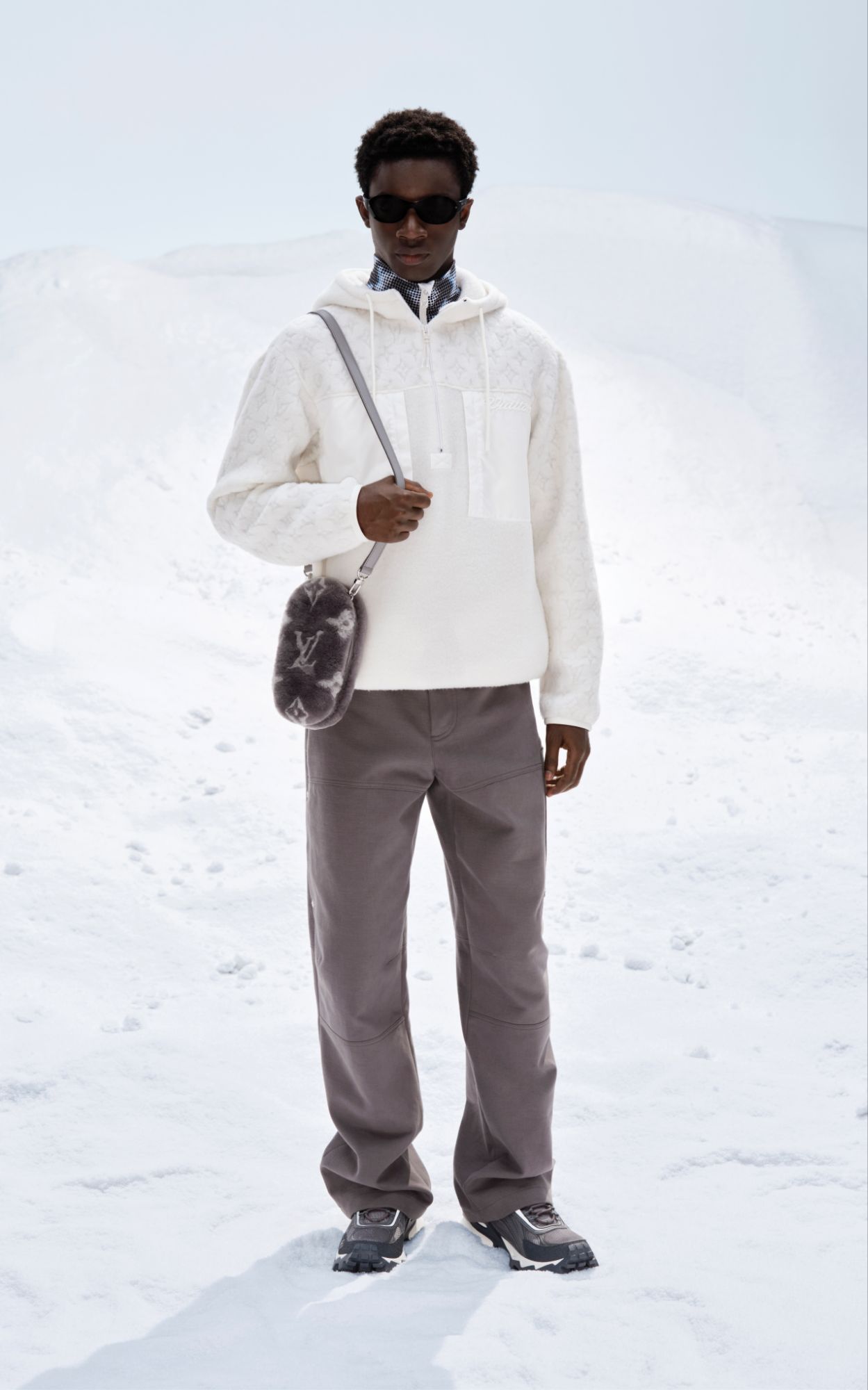 2026 LOUIS VUITTON MEN'S SKI COLLECTION BY PHARRELL WILLIAMS via Vaughn Lowery + 360 MAGAZINE. 