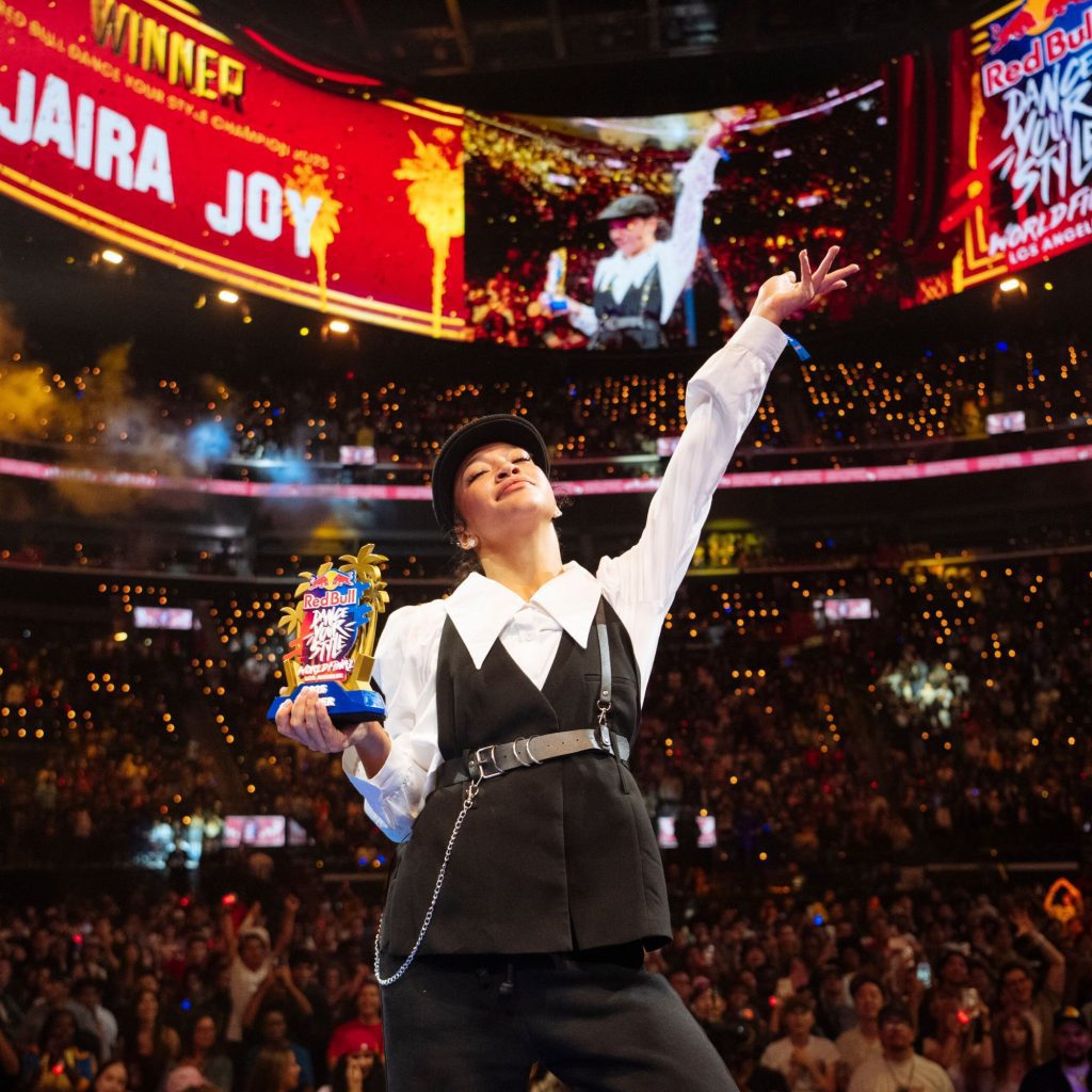 2025 Red Bull Dance Your Style World Champion at the Intuit Dome in Los Angeles Indonesian-Dutch dancer, Jaira Luhulima via Vaughn Lowery + 360 MAGAZINE.