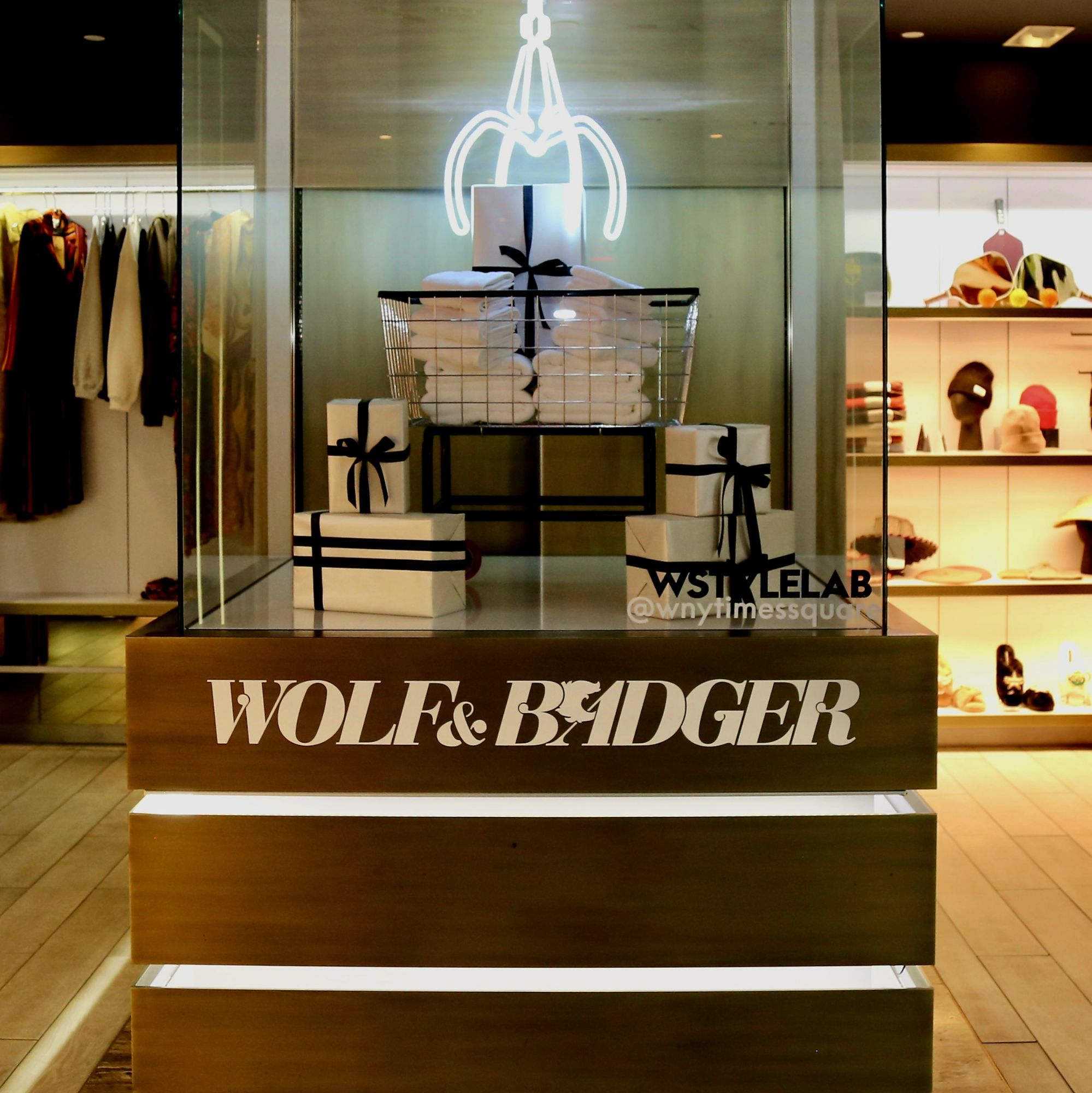 Wolf and Badger W Hotels holiday popup shop in Times Square via 360 MAGAZINE.