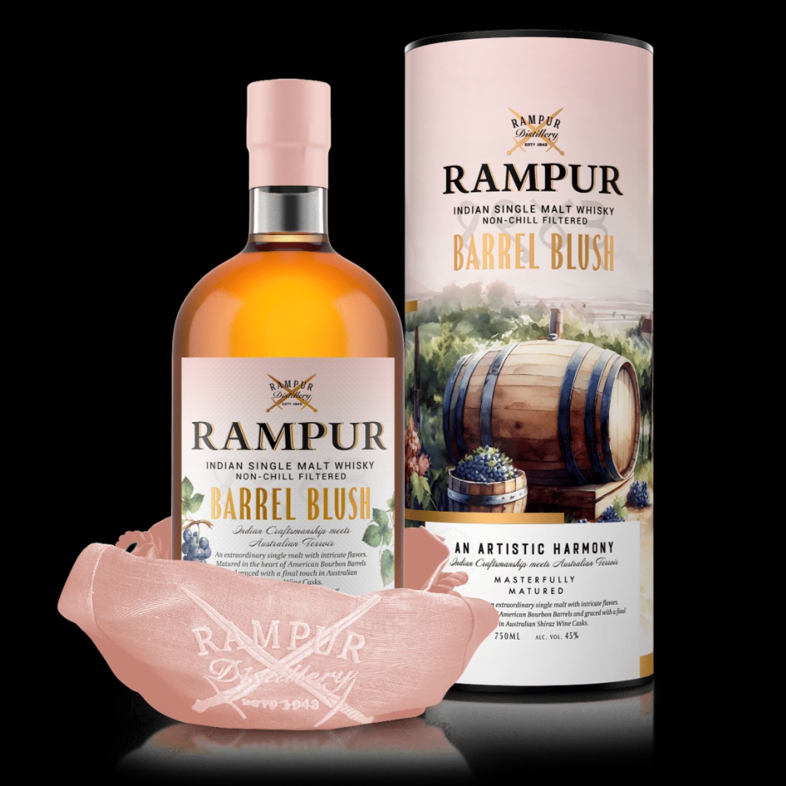 Rampur Barrel Blush Indian Single Malt Whisky via 360 MAGAZINE.