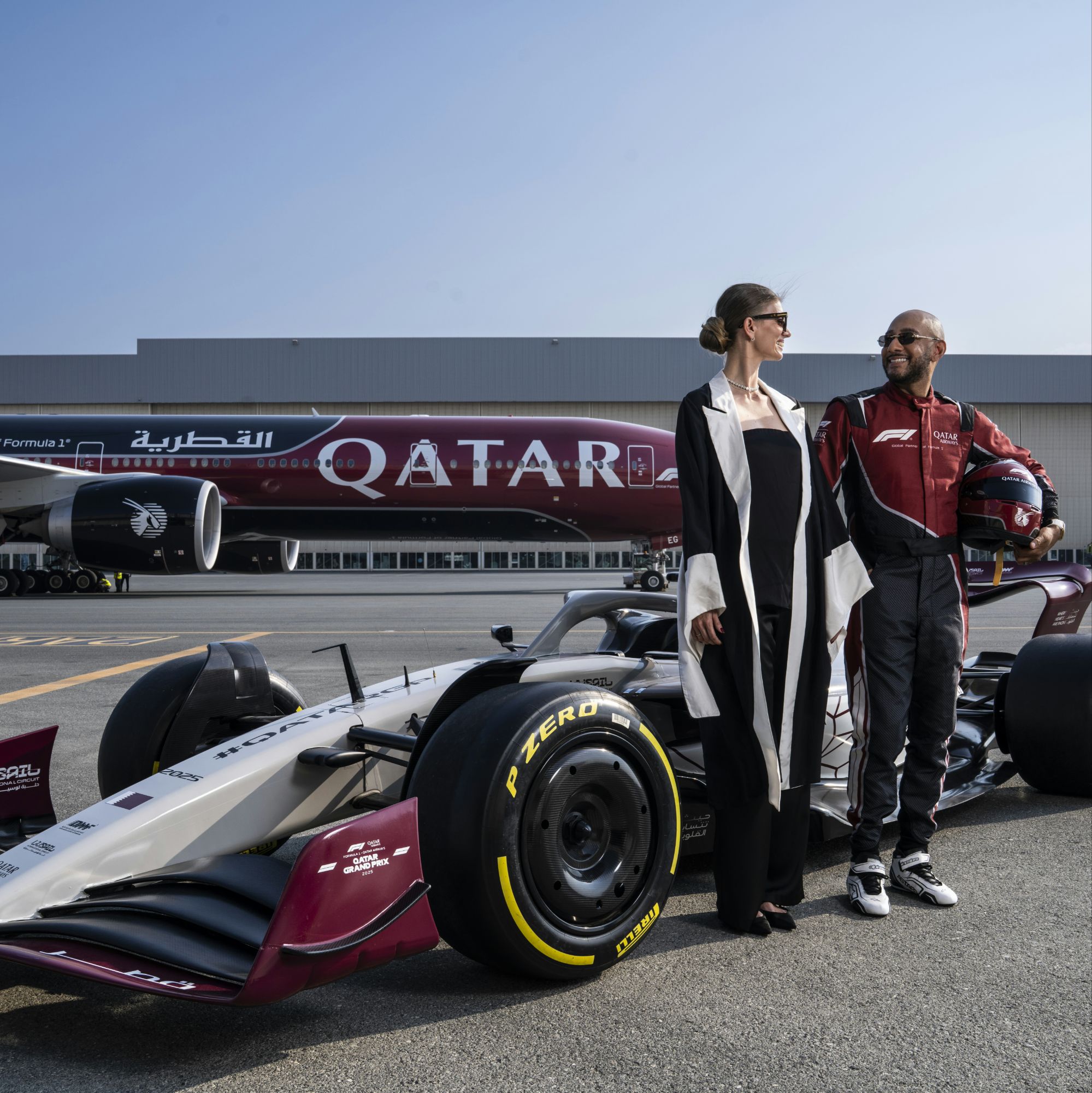 F1 Flyover f/ Swizz Beatz, Kevin Hart, David Beckham, Jessica Alba + Qatar Airways at Qatar Grand Prix via Vaughn Lowery and 360 MAGAZINE.