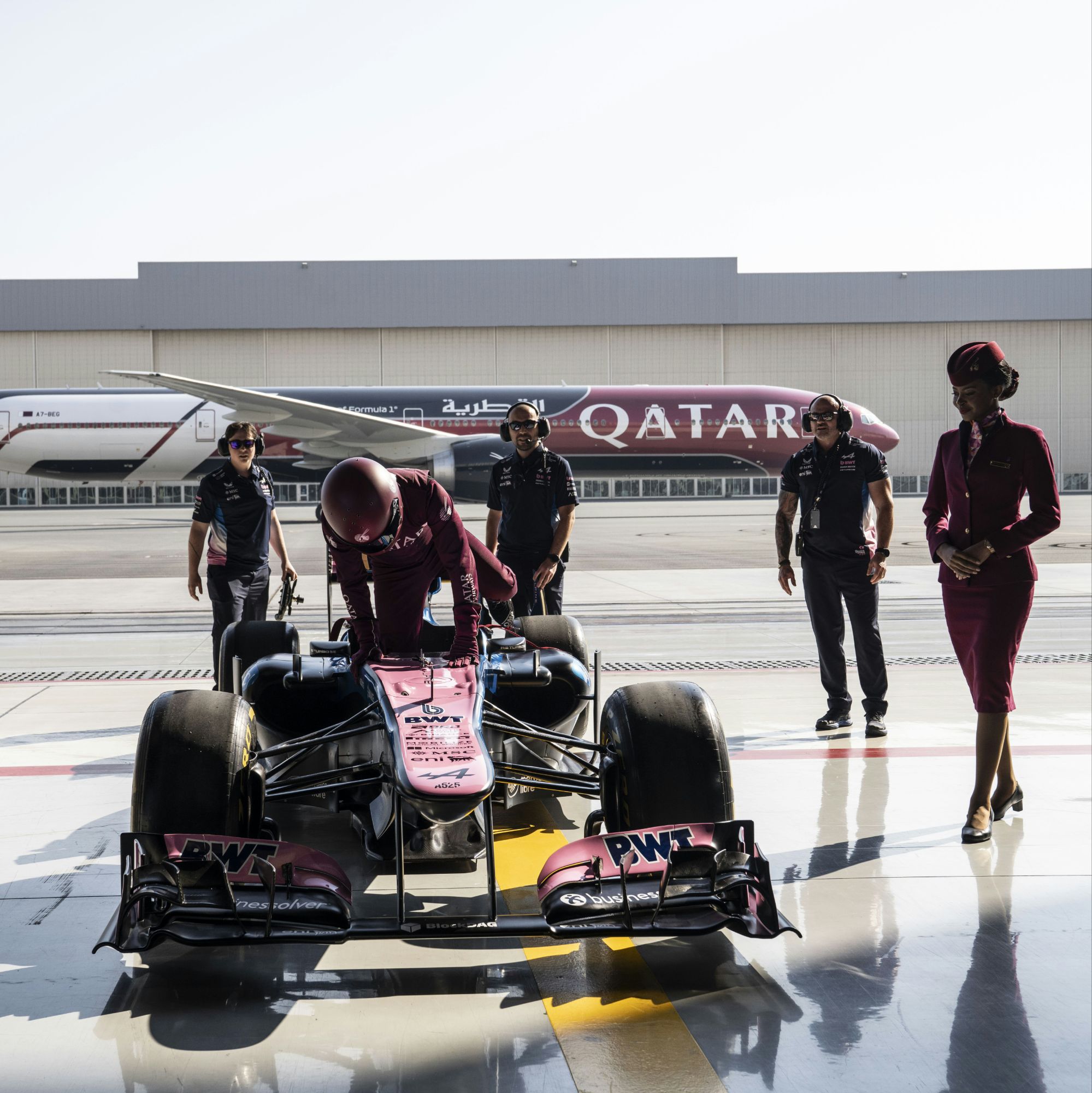F1 Flyover f/ Swizz Beatz, Kevin Hart, David Beckham, Jessica Alba + Qatar Airways at Qatar Grand Prix via Vaughn Lowery and 360 MAGAZINE.