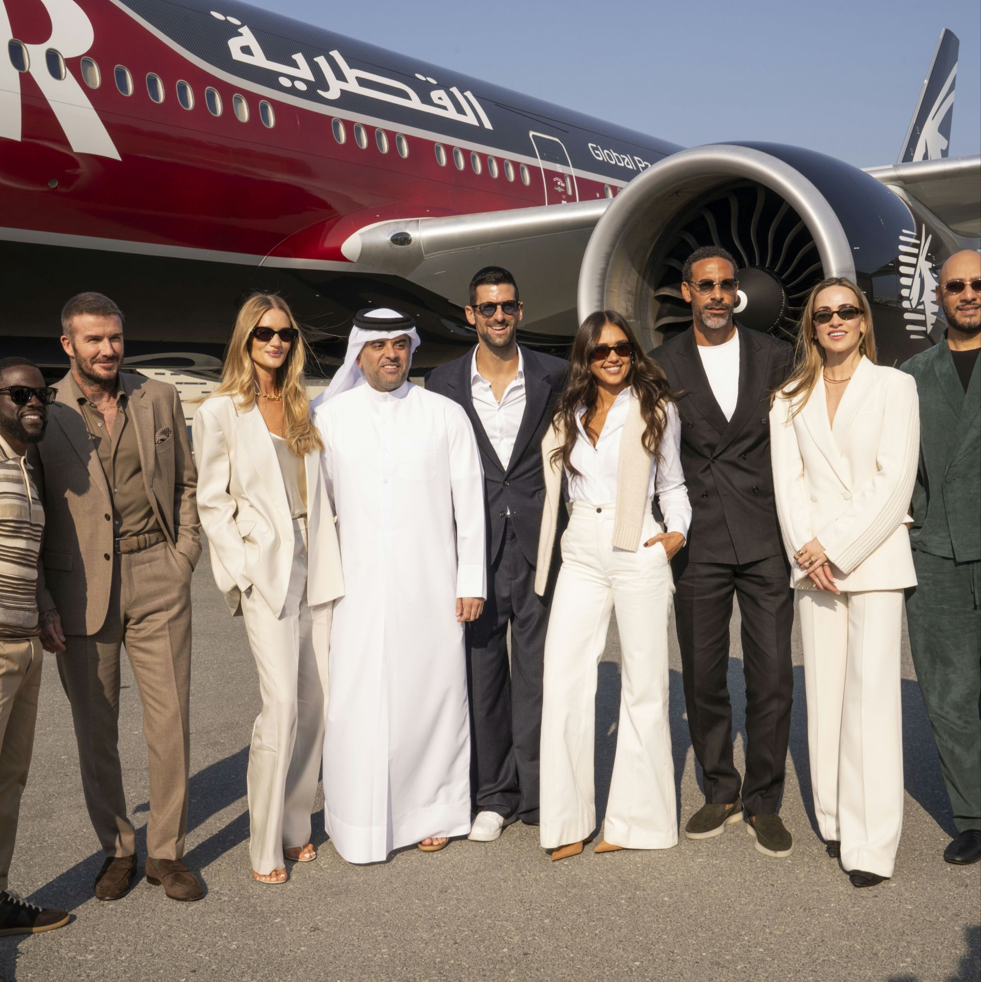 F1 Flyover f/ Swizz Beatz, Kevin Hart, David Beckham, Jessica Alba + Qatar Airways at Qatar Grand Prix via Vaughn Lowery and 360 MAGAZINE.
