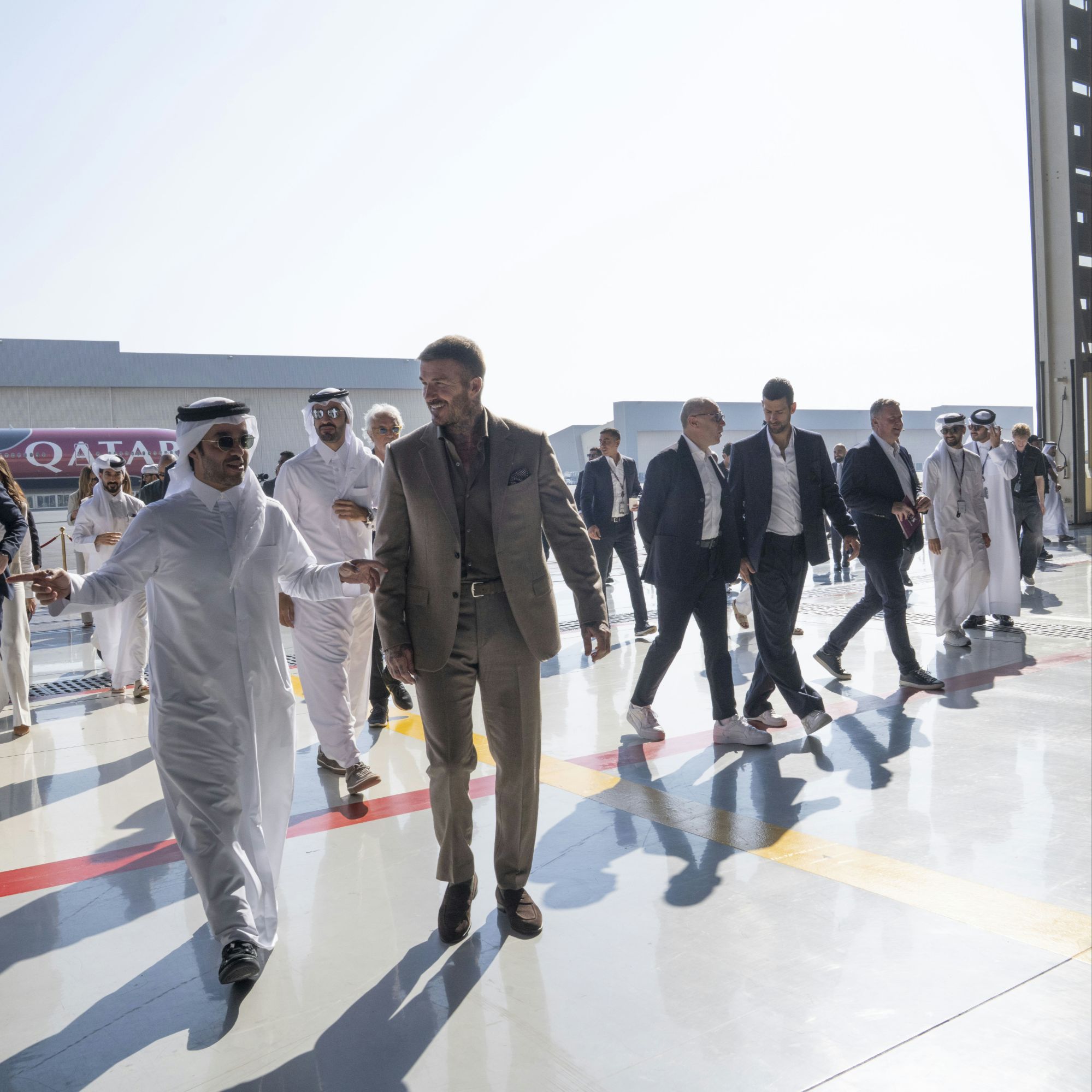 F1 Flyover f/ Swizz Beatz, Kevin Hart, David Beckham, Jessica Alba + Qatar Airways at Qatar Grand Prix via Vaughn Lowery and 360 MAGAZINE.