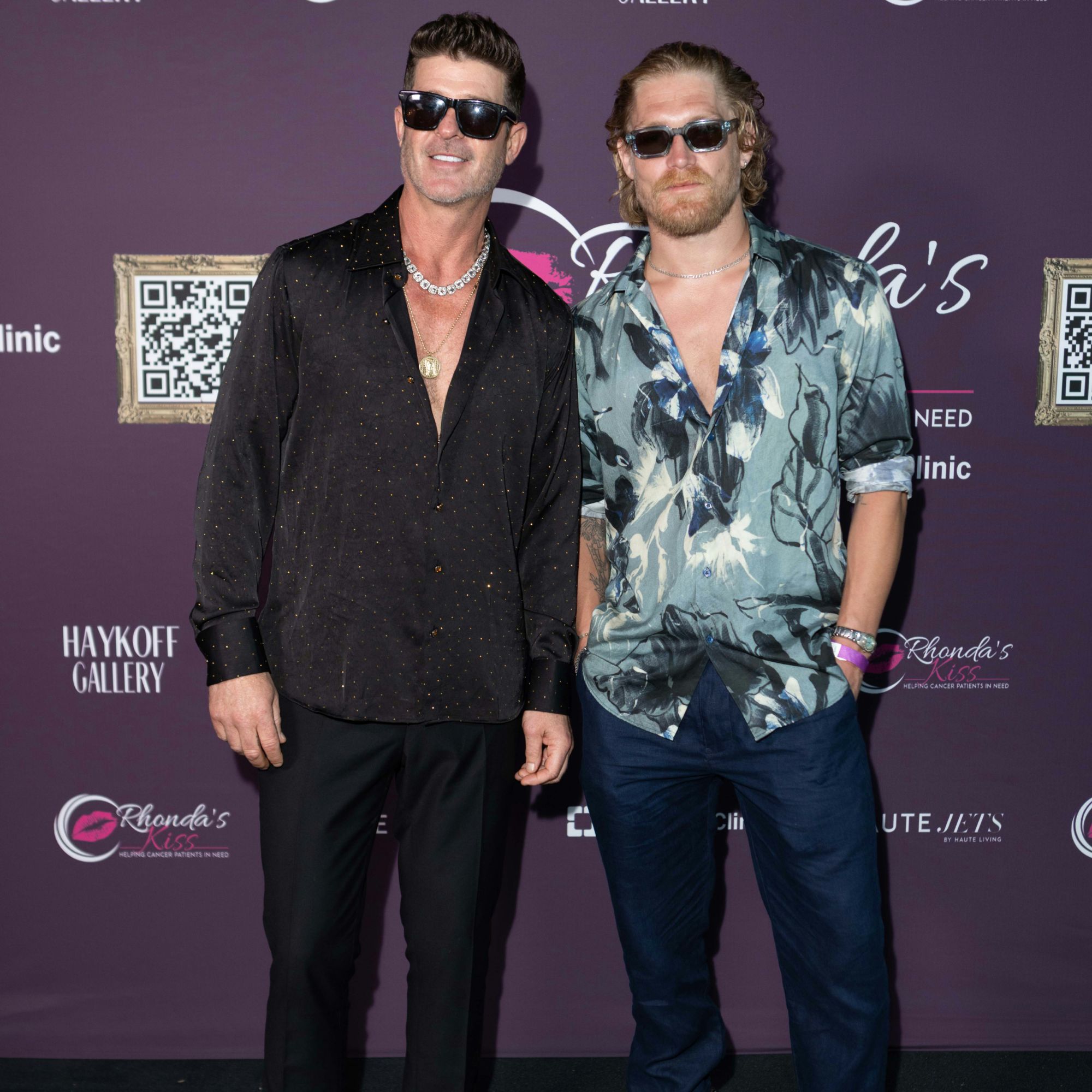 Robin Thicke, Danny A. Abeckaser, Harry Goodwins, Kyle Stefanski at Rhonda's Kiss ART BASEL Event via 360 MAGAZINE.