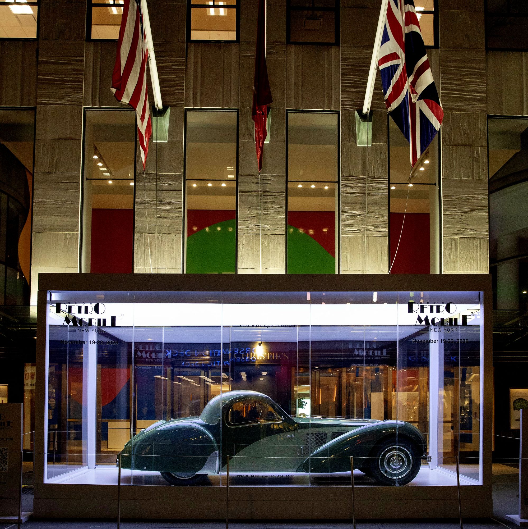RÉTROMOBILE NEW YORK 1937 BUGATTI TYPE 57S ATALANTE SHOWCASE via 360 MAGAZINE.