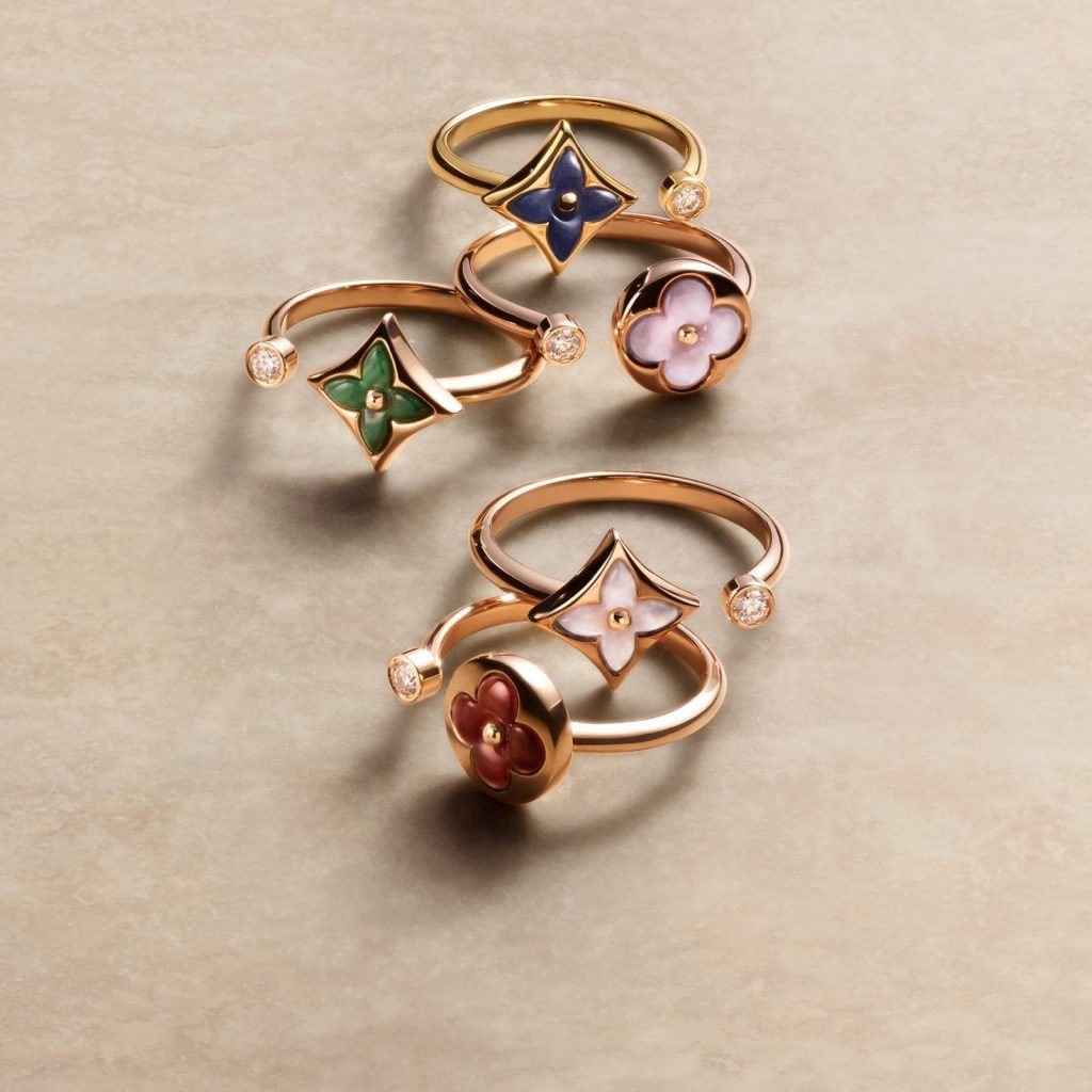 Louis Vuitton's Iconic Color Blossom Fine Jewelry Collection via 360 MAGAZINE.