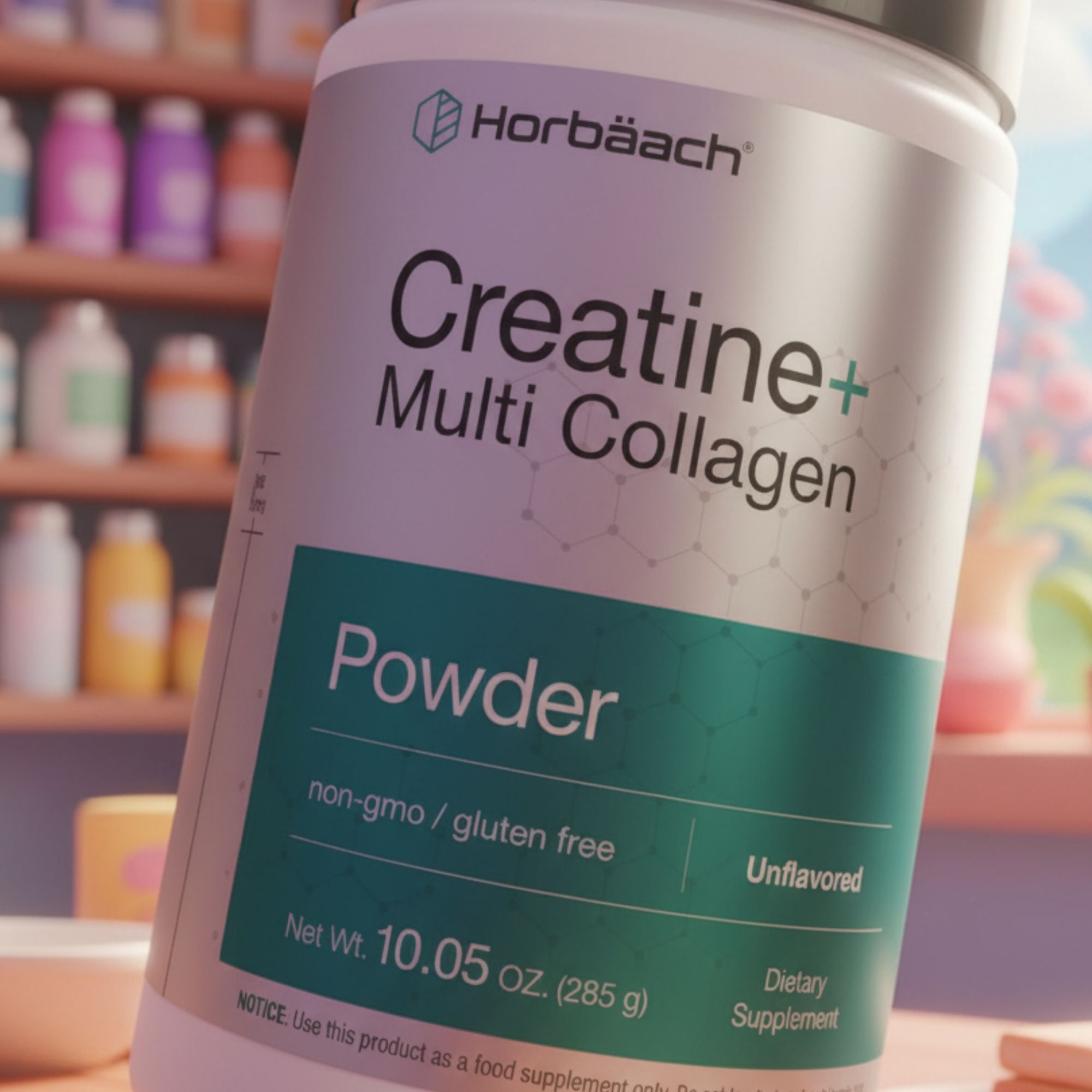 Collagen peptide amino acids protein powder with creatine via 360 MAGAZINE.