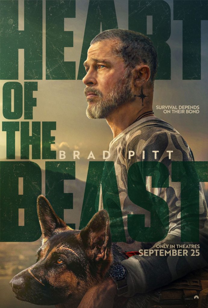 'Heart of the Beast:' after a harrowing plane crash, Special Forces officer James Belmont (Brad Pitt) and his combat dog, Odin, find themselves stranded deep in the Alaskan wilderness.